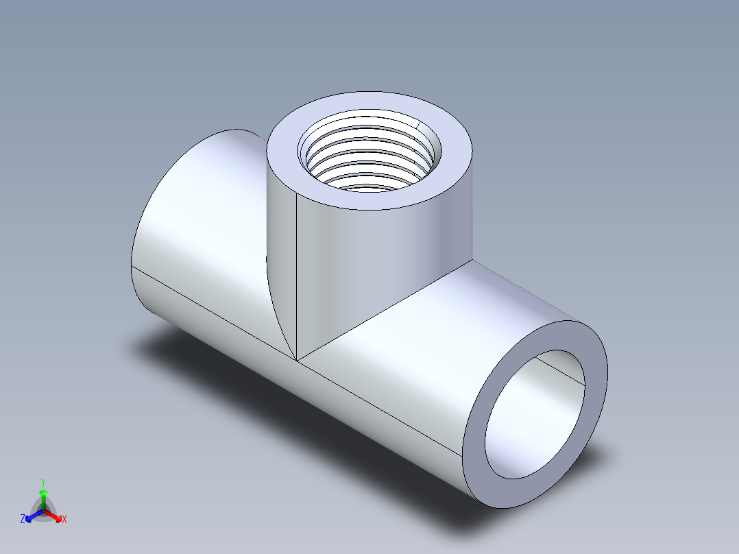 聚氯乙烯配件03-Sch80_Tee_SxSxFPT_802-005_0.5in正等轴测图