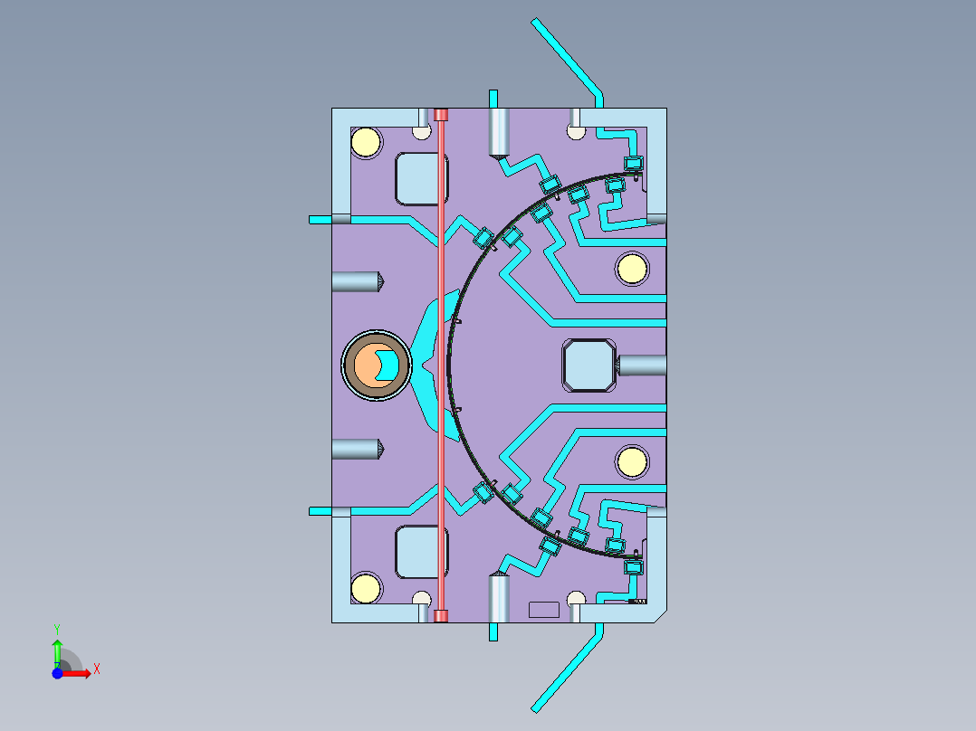 头带耳机弯条（压铸模）前视图