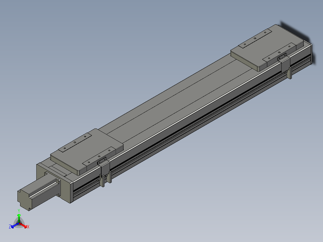 直线模组LHC14-S700-M设计图纸正等轴测图