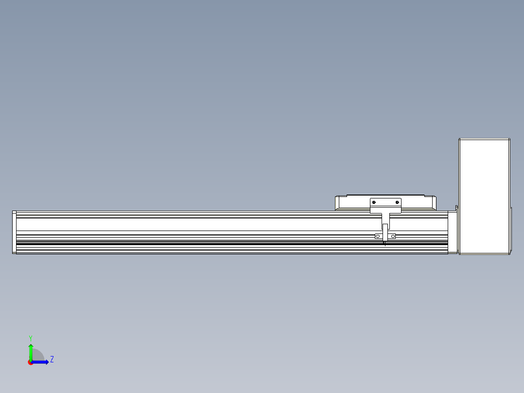 同步带全封闭直线模组TPA-HCB-105D-90-L350-LU-Y-P20-N3左视图