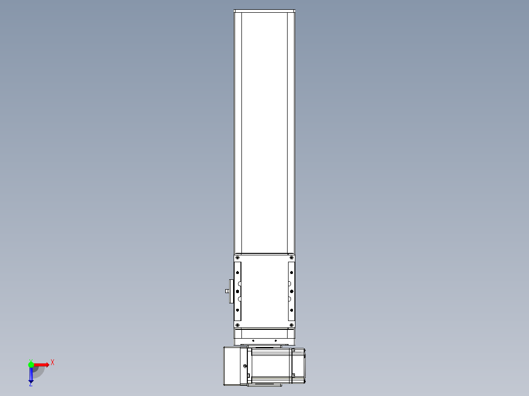 同步带全封闭直线模组TPA-HCB-105D-90-L350-LU-Y-P20-N3俯视图