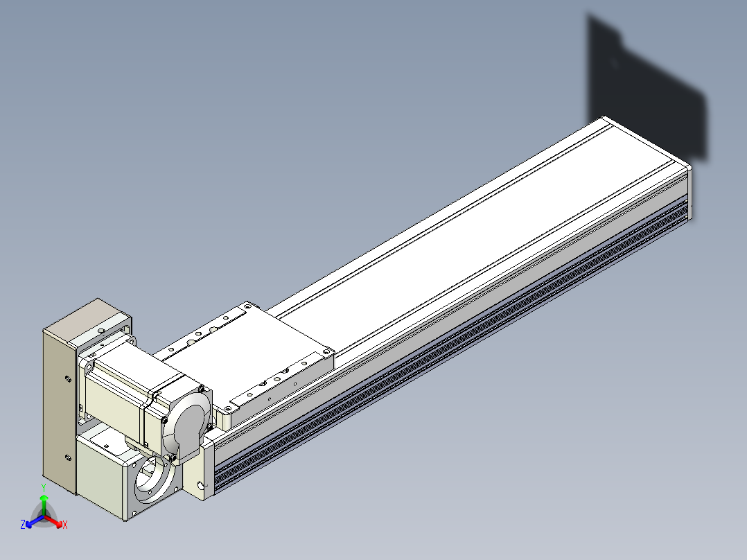同步带全封闭直线模组TPA-HCB-105D-90-L350-LU-Y-P20-N3正等轴测图