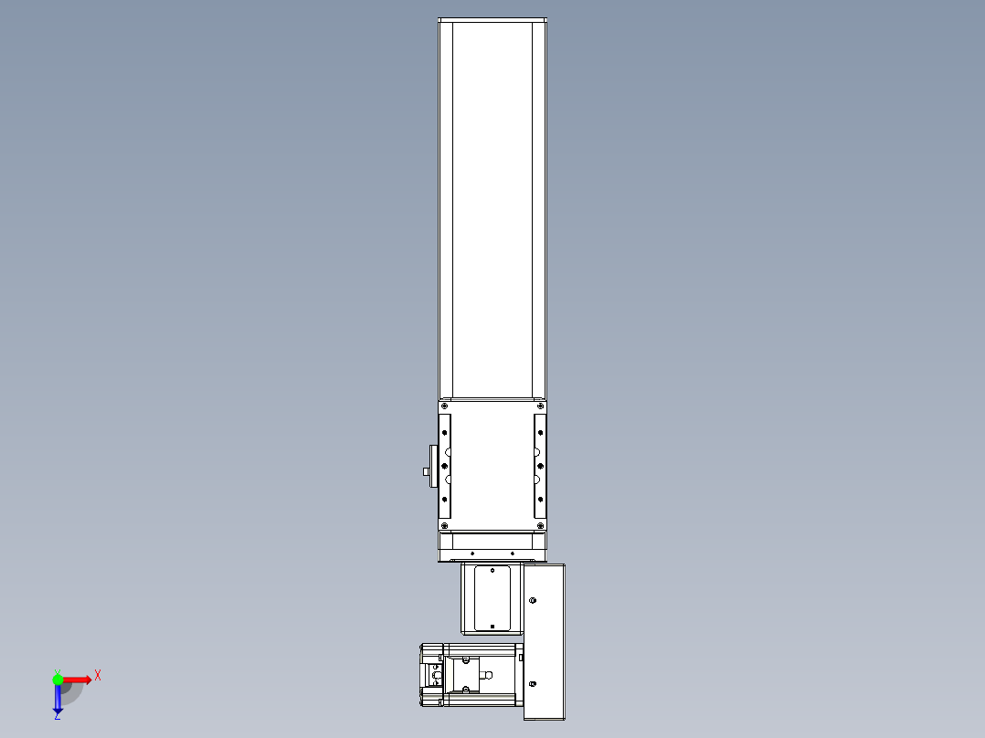 同步带全封闭直线模组TPA-HCB-105D-90-L300-MR-C-P20-N3俯视图