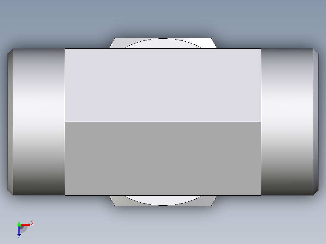 卡套式工业通用硬管接头EO_Swivel_nut_branch_tee_ET28LOMDCF俯视图