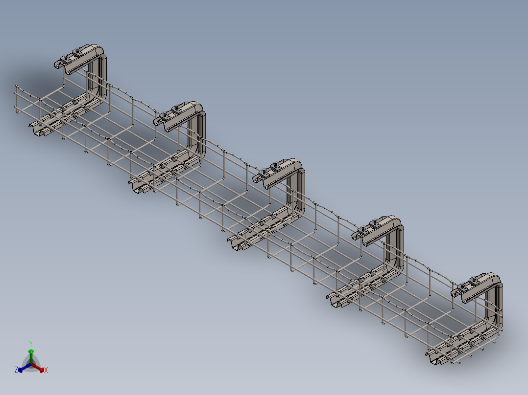 电缆槽组件正等轴测图