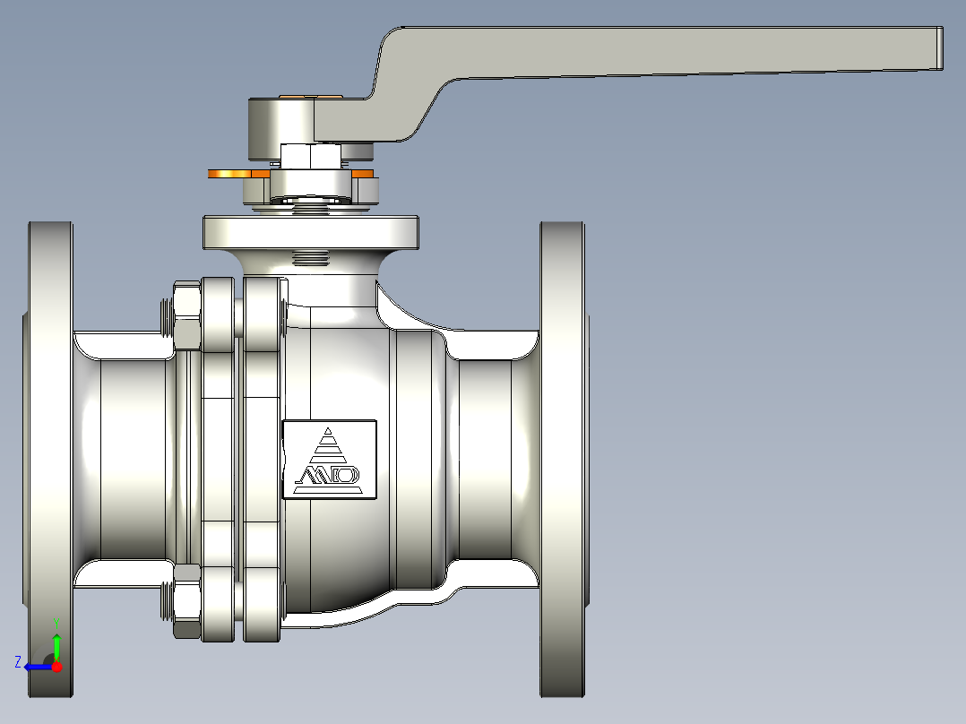 管道手动球阀-水管开关阀-手动阀门User Library-md52c150dn50-1右视图