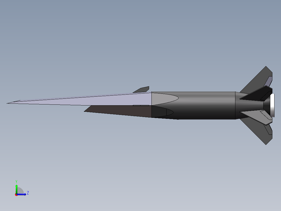 高超音速导弹左视图