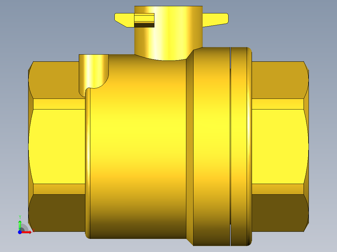 管道手动球阀-水管开关阀-手动阀门395_07_E_1_body前视图