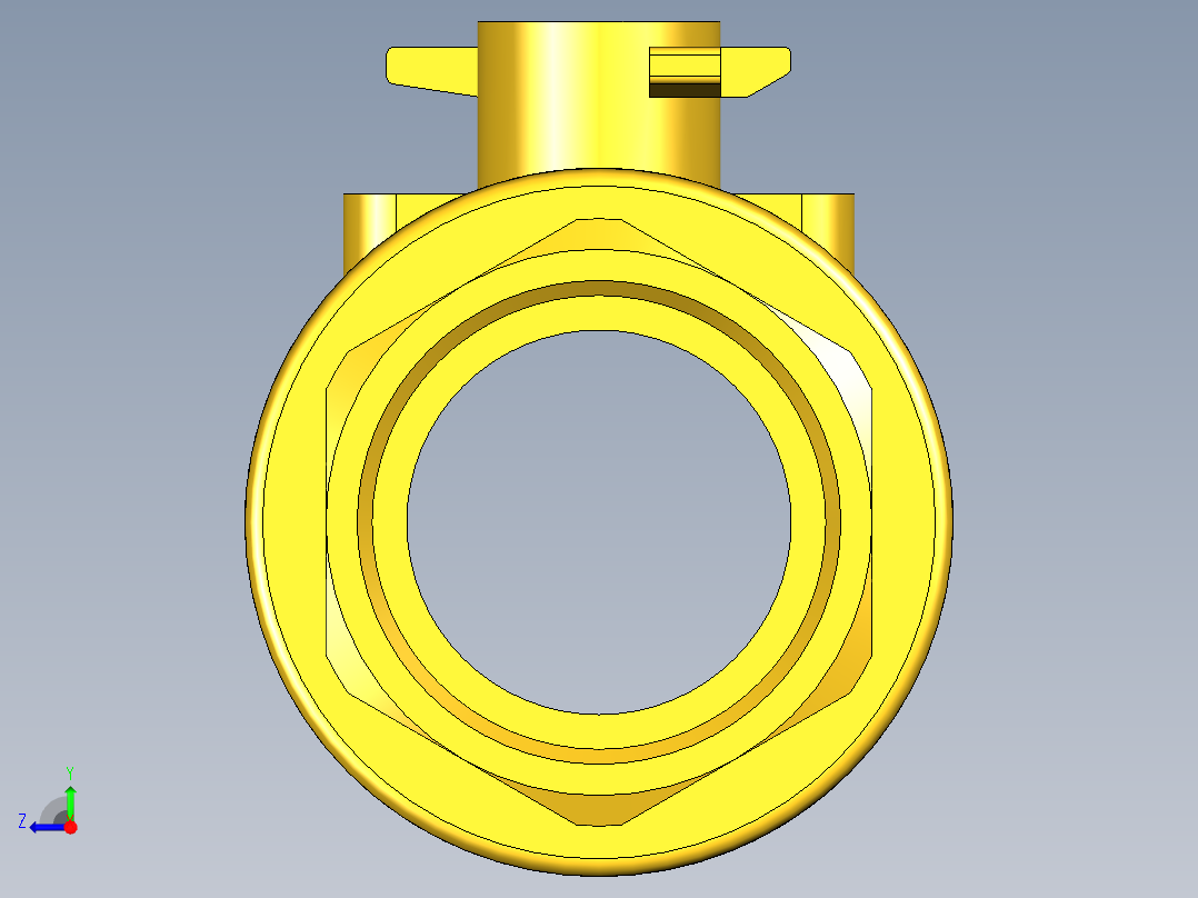 管道手动球阀-水管开关阀-手动阀门395_07_E_1_body右视图