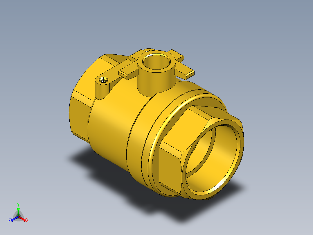 管道手动球阀-水管开关阀-手动阀门395_07_E_1_body正等轴测图