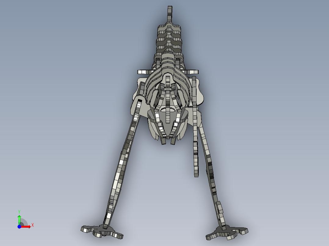 激光下料拼图恐龙STEP _ IGES前视图