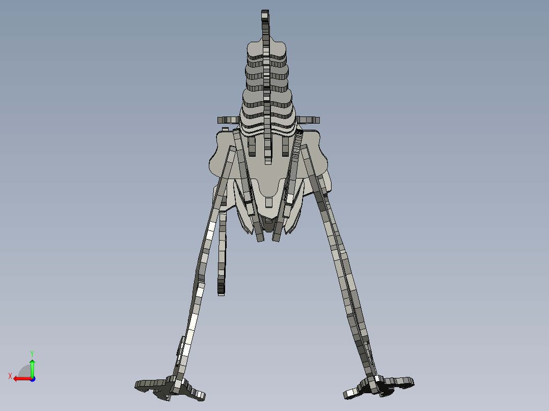 激光下料拼图恐龙STEP _ IGES后视图