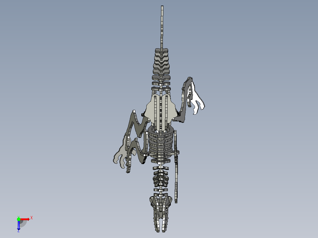 激光下料拼图恐龙STEP _ IGES俯视图