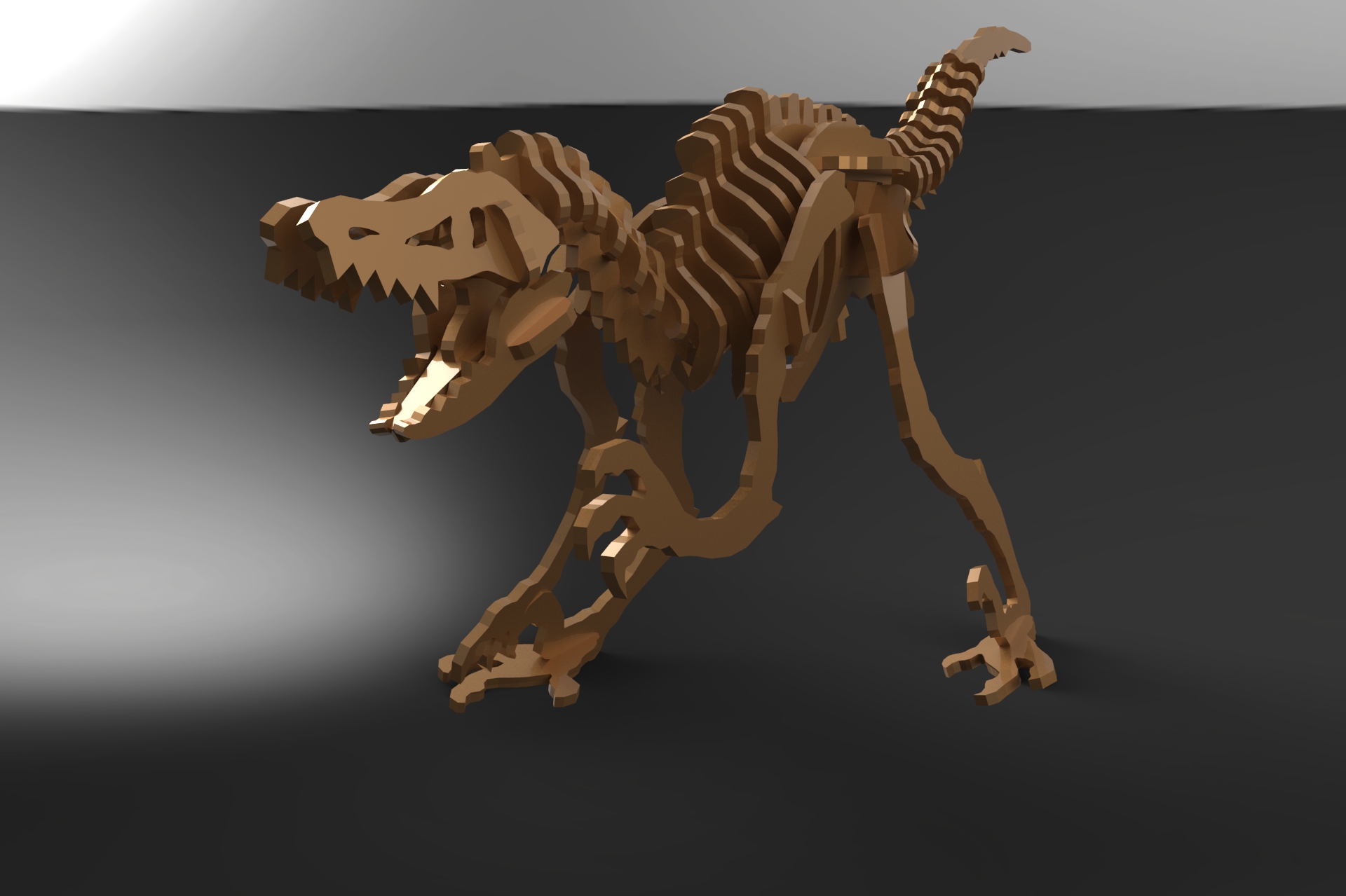 激光下料拼图恐龙STEP _ IGES