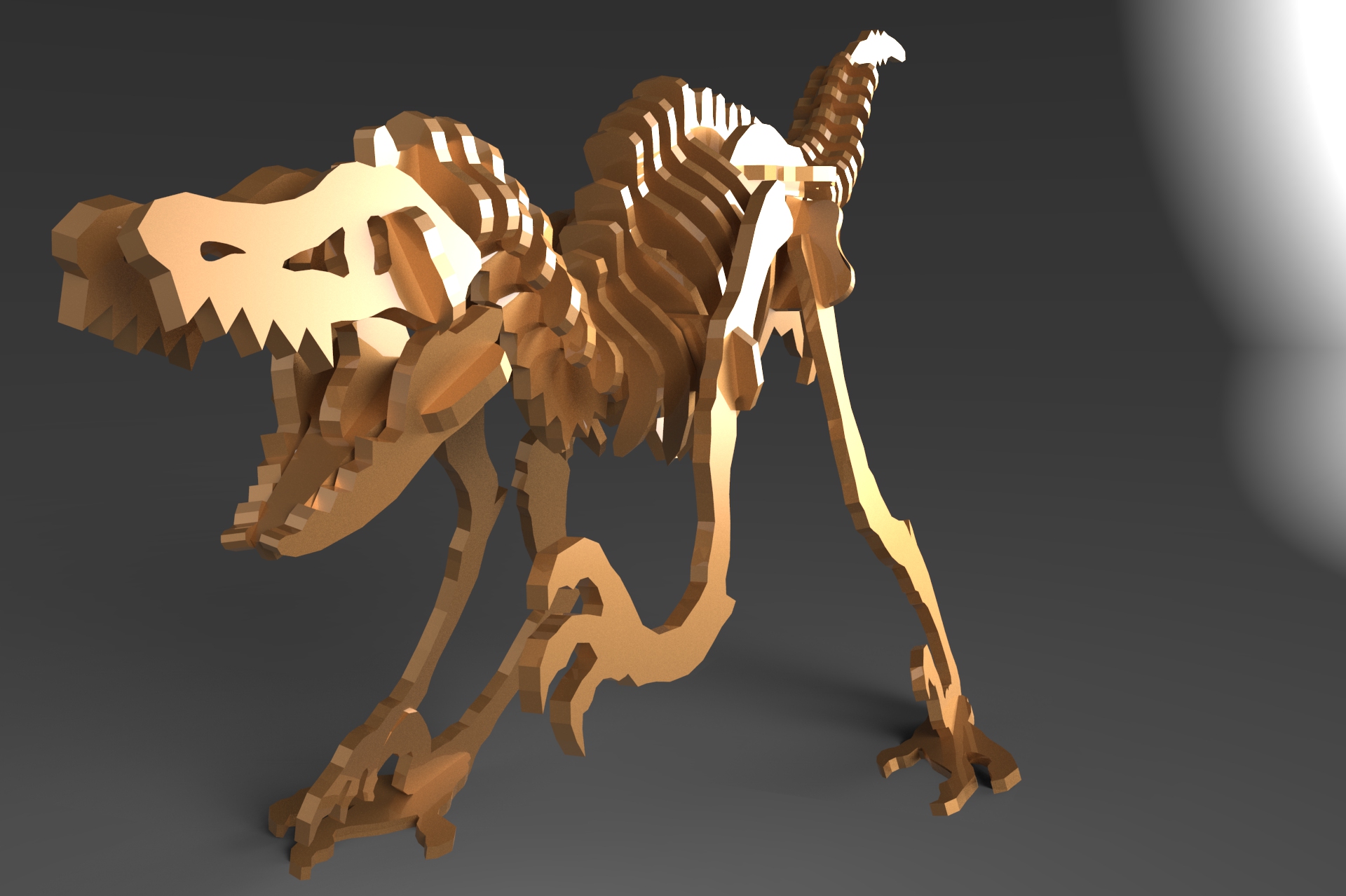 激光下料拼图恐龙STEP _ IGES