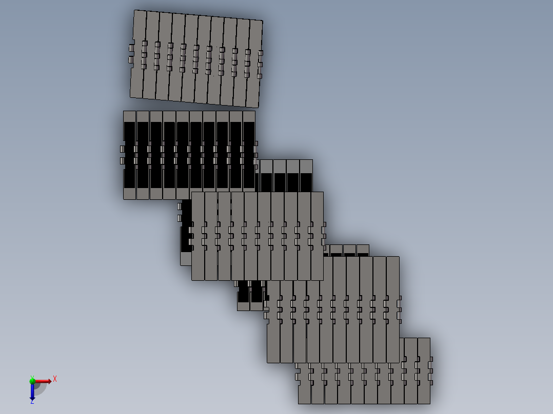 双绞直行输送链板 SS802系列俯视图