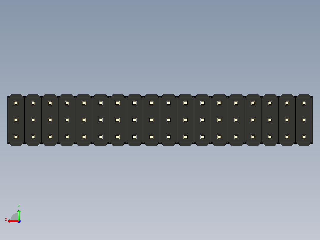 彩色公头100mil（2.54mm）系列-DS1021_black_3x18p_100mil_Type43_rev1.0后视图