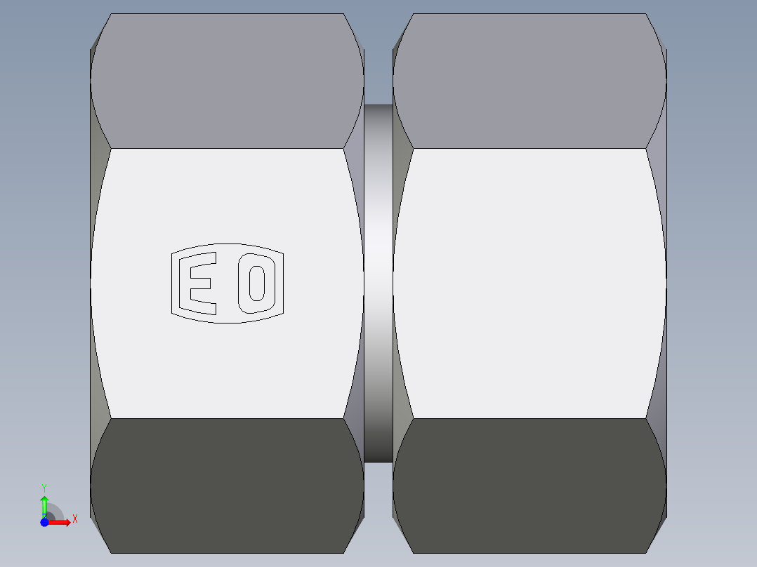 卡套式工业通用硬管接头EO_Swivel_union_GZ28LCF前视图