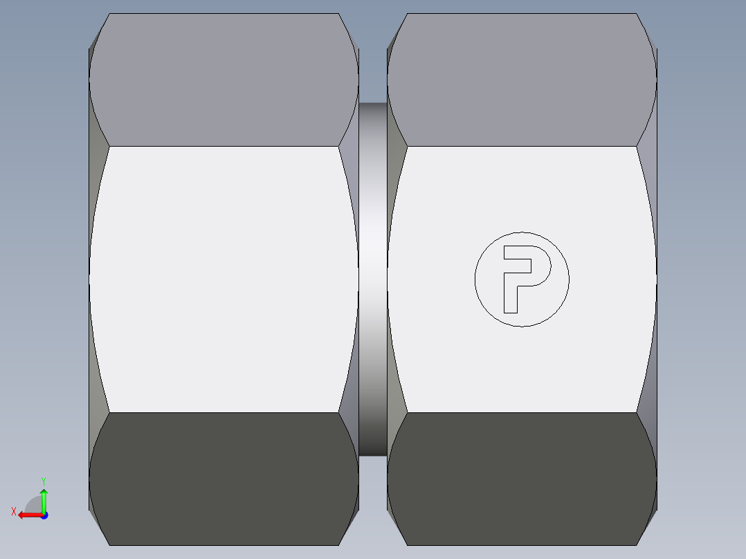 卡套式工业通用硬管接头EO_Swivel_union_GZ28LCF后视图