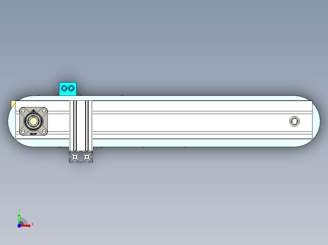 裙边皮带线装配体前视图