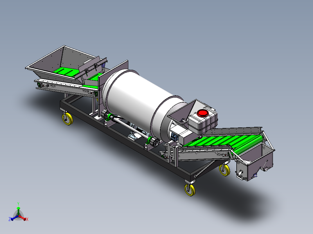 马铃薯拌种机组装正等轴测图