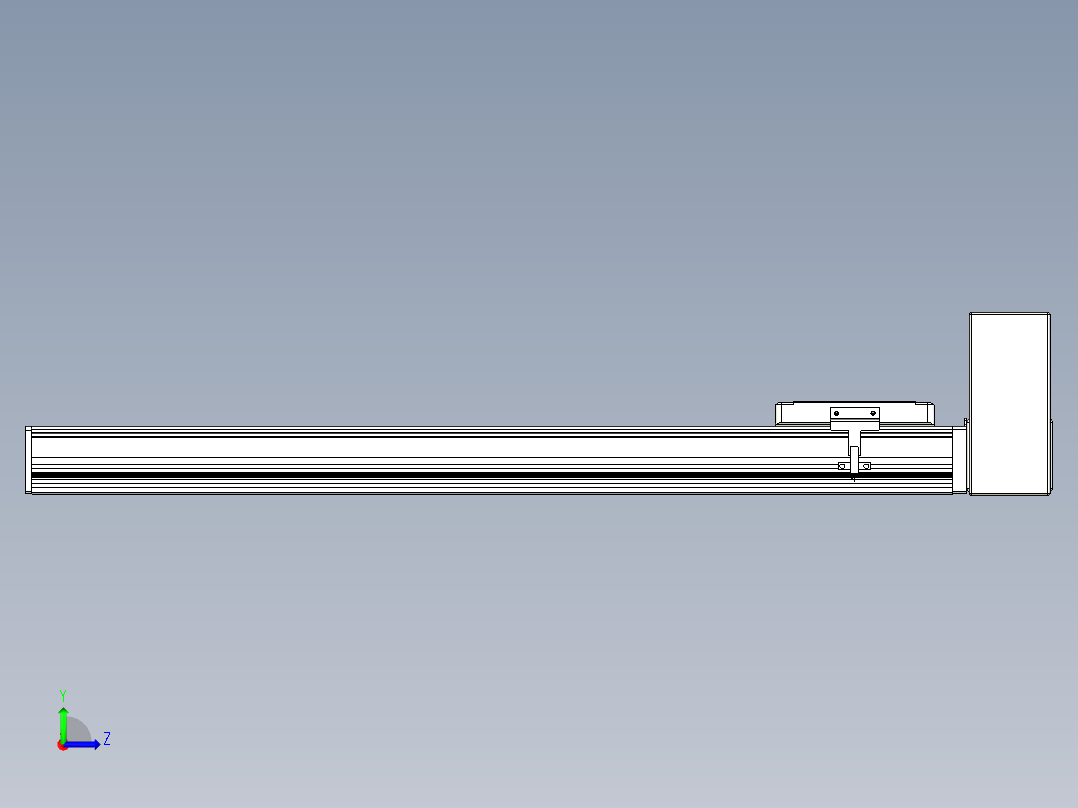 同步带全封闭直线模组TPA-HCB-105D-90-L550-LU-C-P20-N3左视图