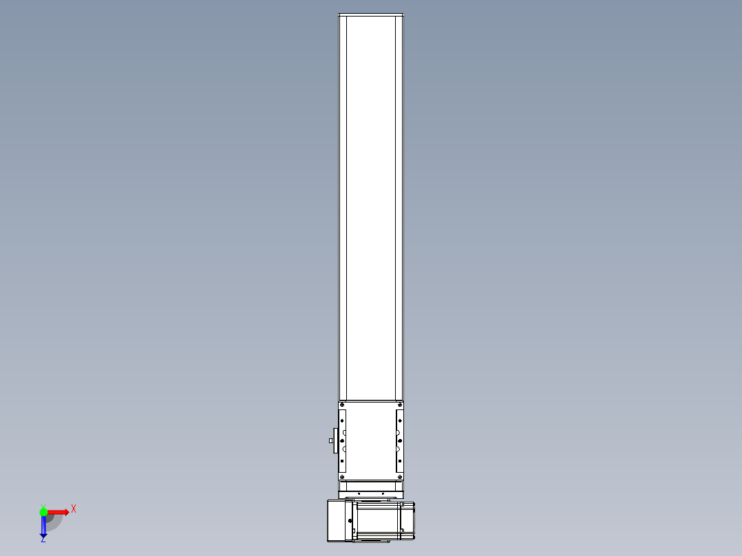 同步带全封闭直线模组TPA-HCB-105D-90-L550-LU-C-P20-N3俯视图