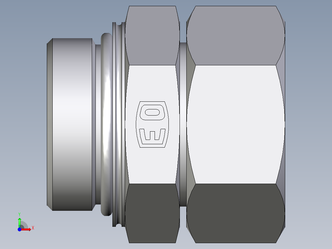 卡套式工业通用硬管接头EO_Swivel_connector_EGEO35LMCF前视图
