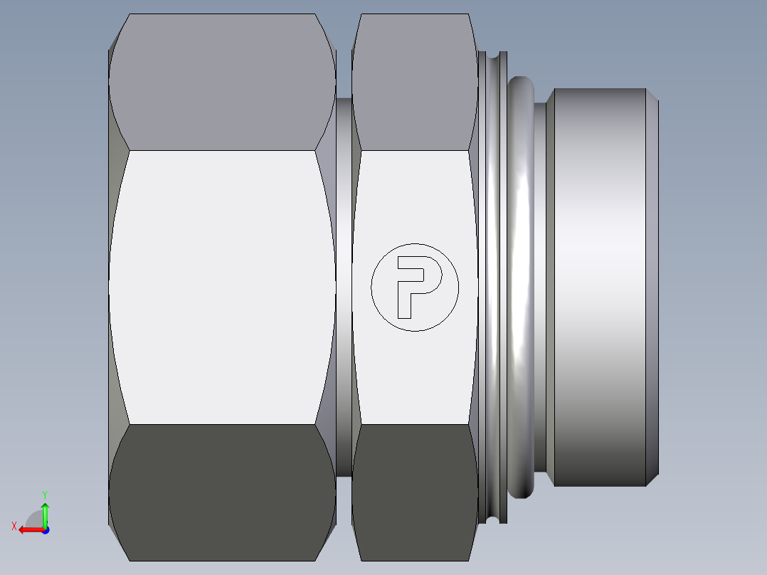 卡套式工业通用硬管接头EO_Swivel_connector_EGEO35LMCF后视图