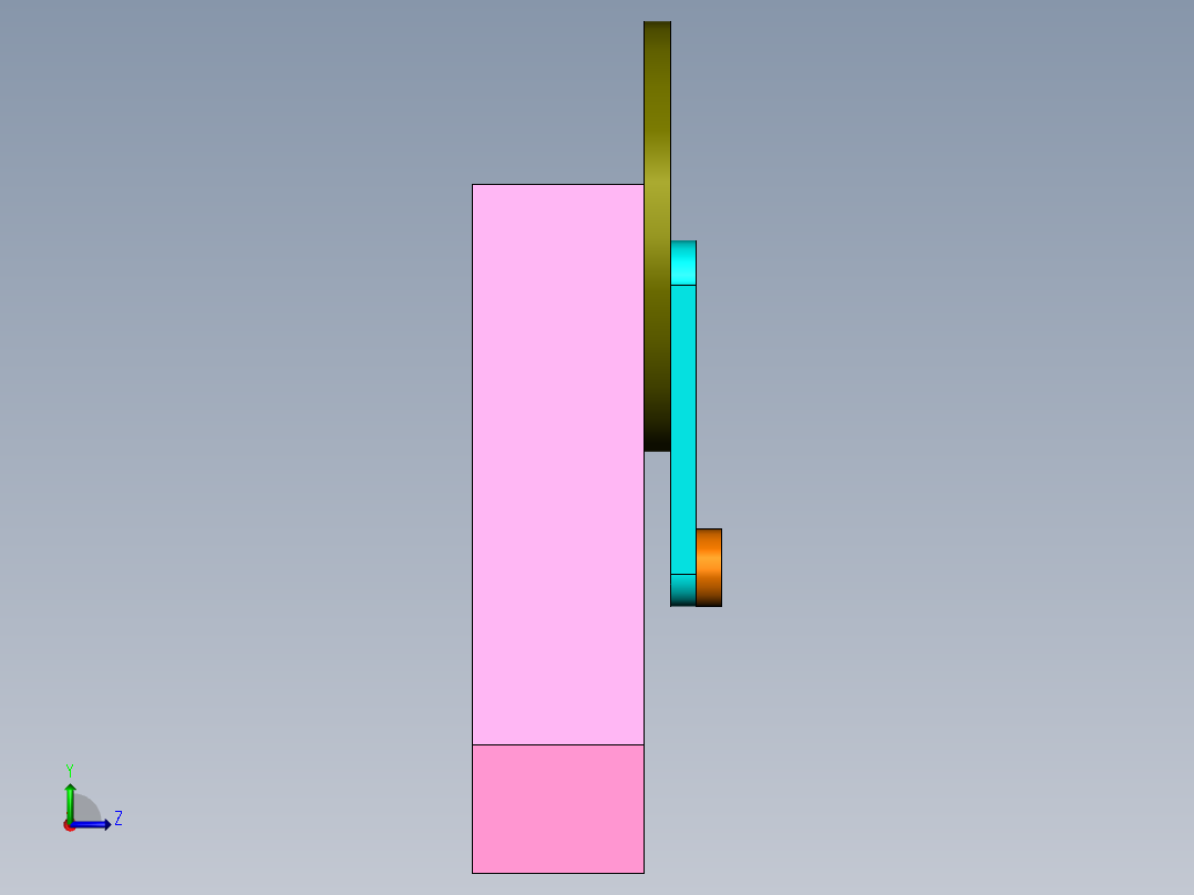 双偏心双平行四杆机构左视图