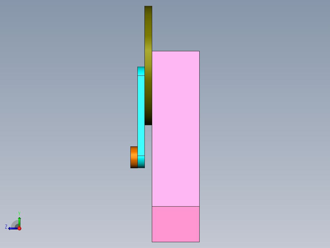 双偏心双平行四杆机构右视图