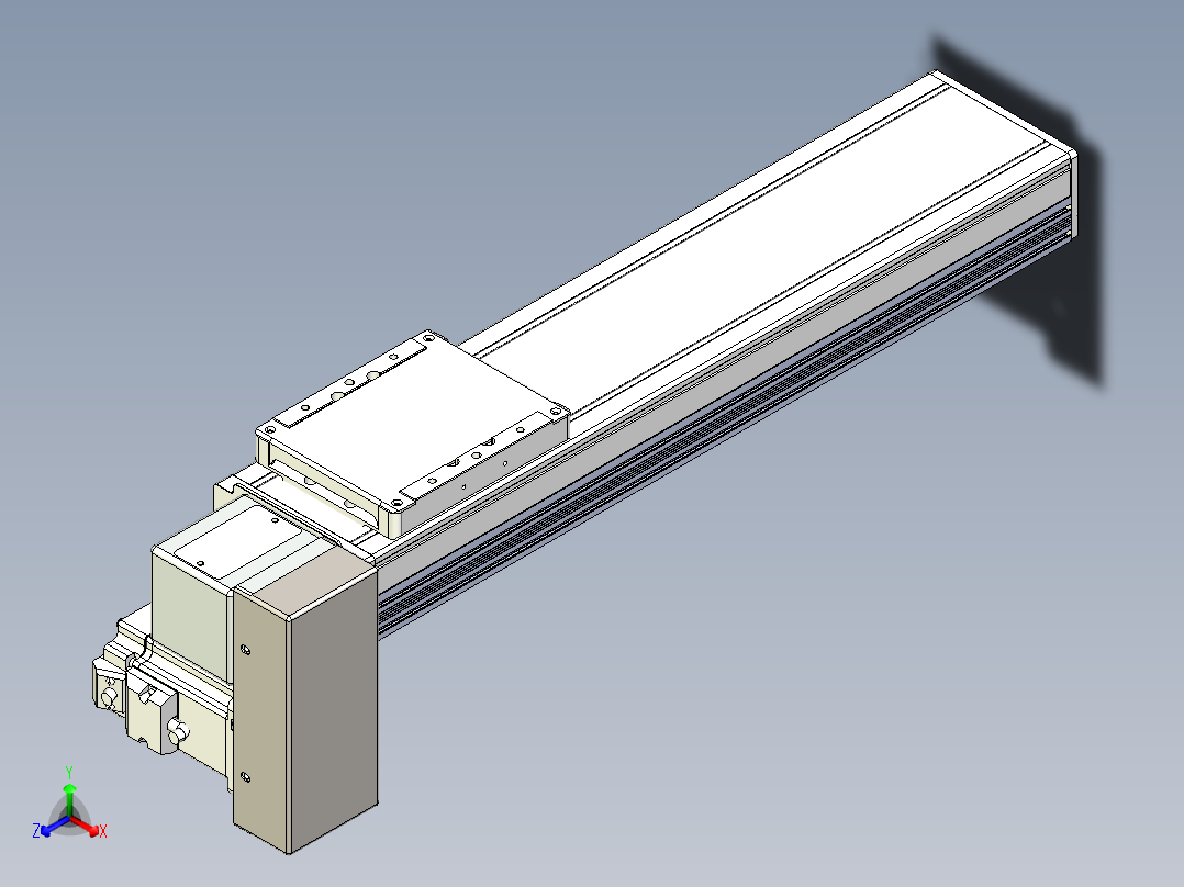 同步带全封闭直线模组TPA-HCB-105D-90-L300-RP-Y-P20-N3主视图