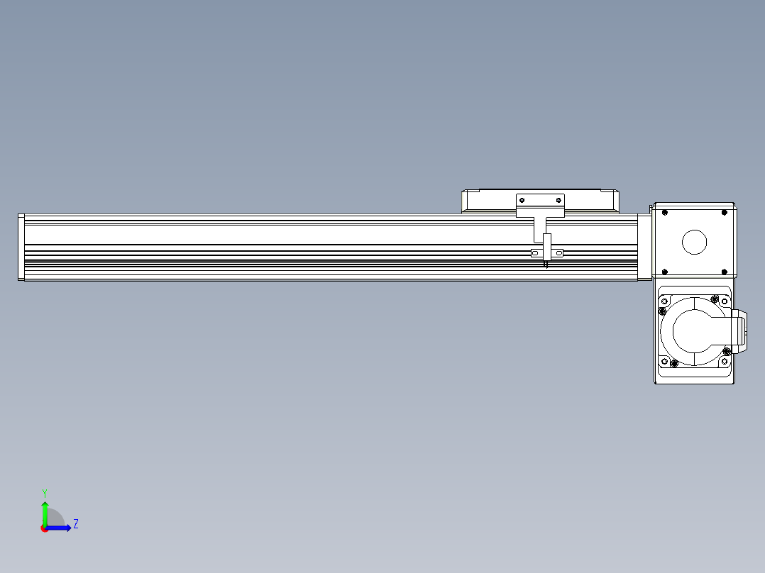 同步带全封闭直线模组TPA-HCB-105D-90-L300-RP-Y-P20-N3左视图