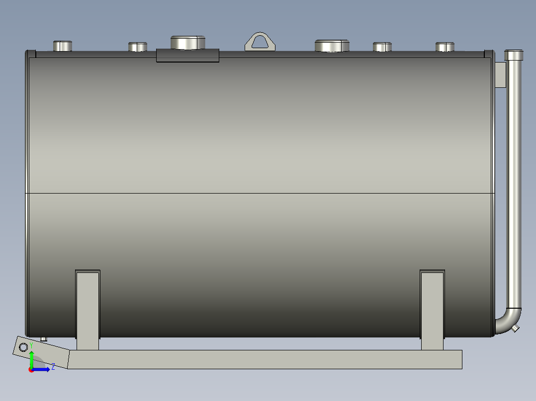 500 加仑 DW UL 142 储罐左视图