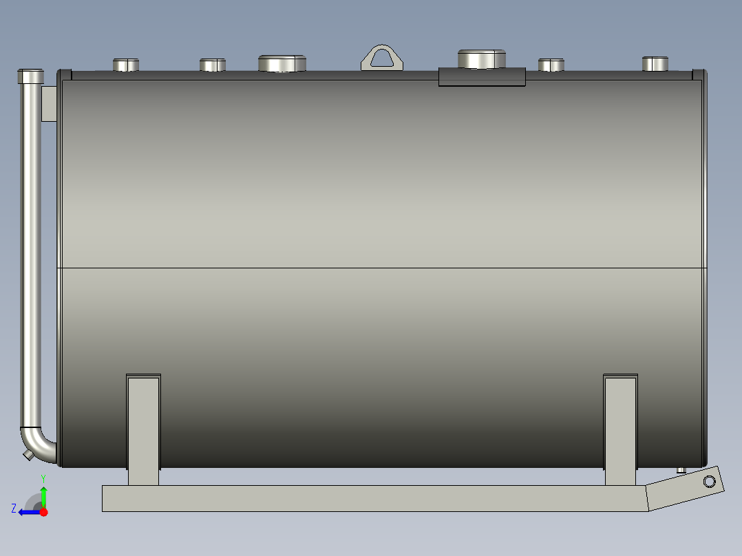 500 加仑 DW UL 142 储罐右视图