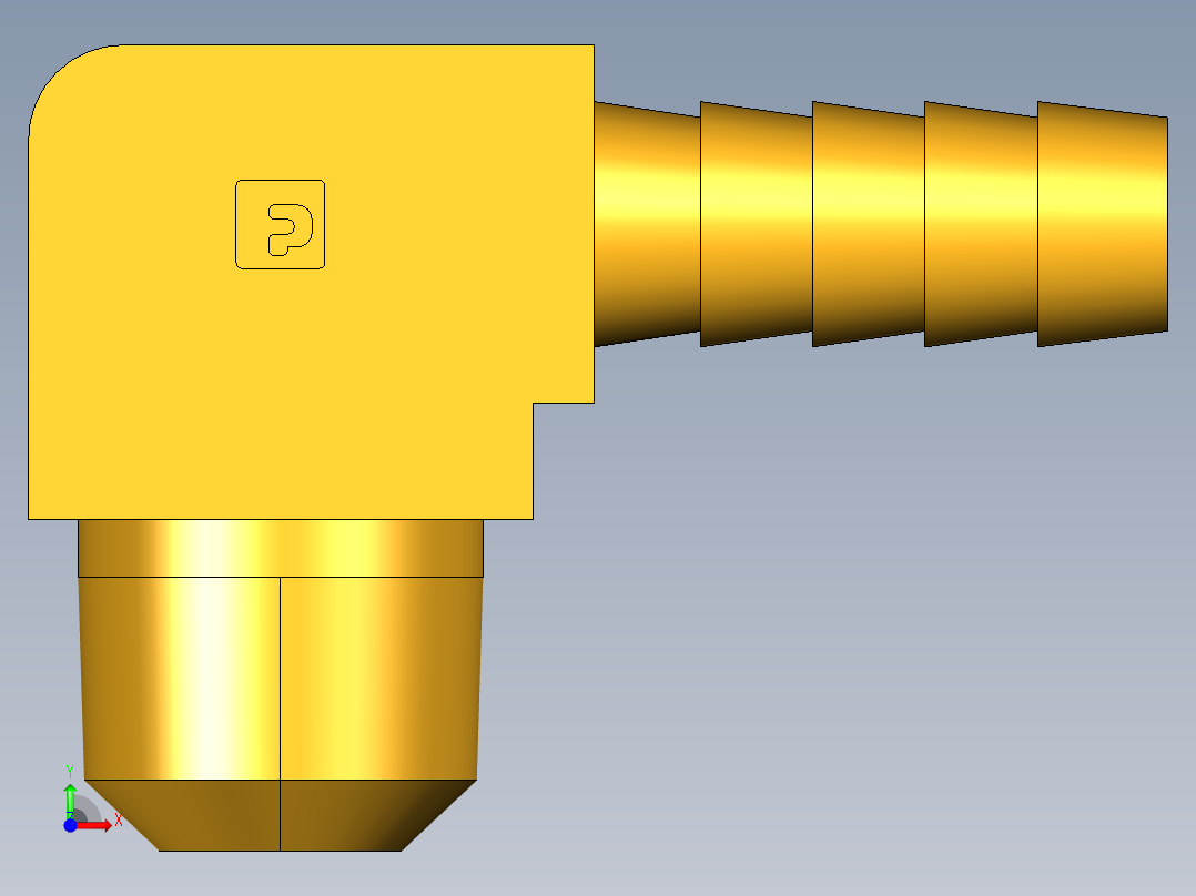倒齿式工业管接头Hose Barb 90Deg Elbow to Male Pipe 129HB-6-6前视图