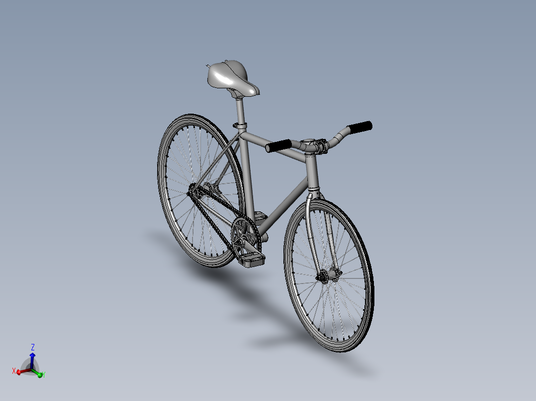 85---自制的单车设计模型sw2016三维图纸模型设计图纸主视图