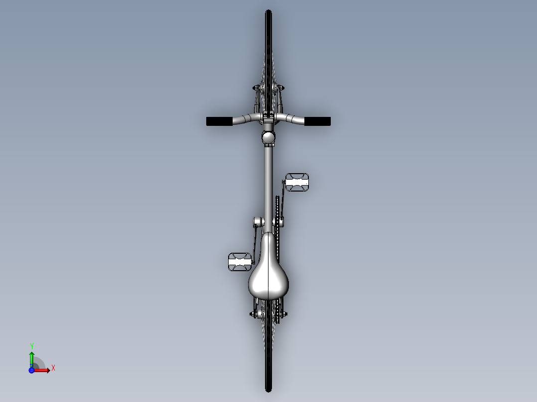 85---自制的单车设计模型sw2016三维图纸模型设计图纸前视图