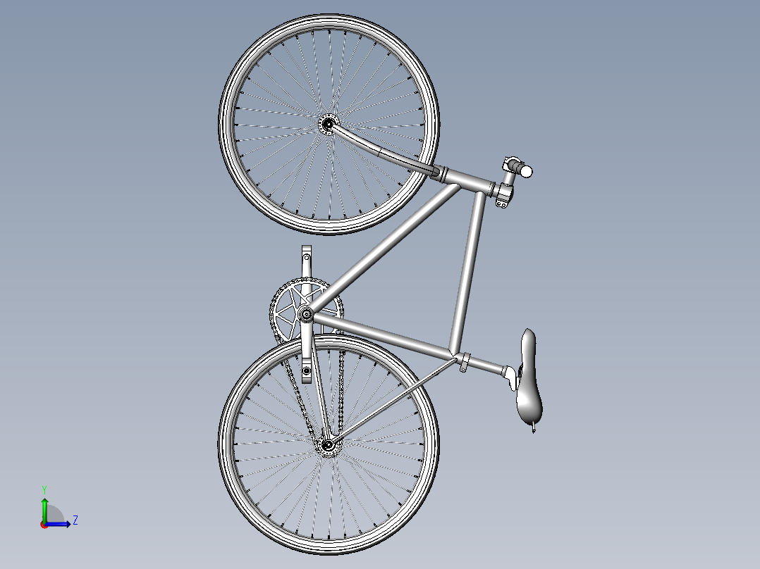 85---自制的单车设计模型sw2016三维图纸模型设计图纸左视图