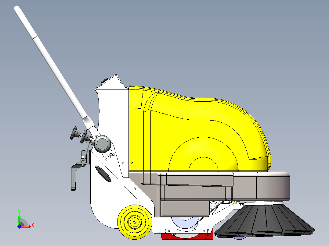 电动手推清扫车前视图