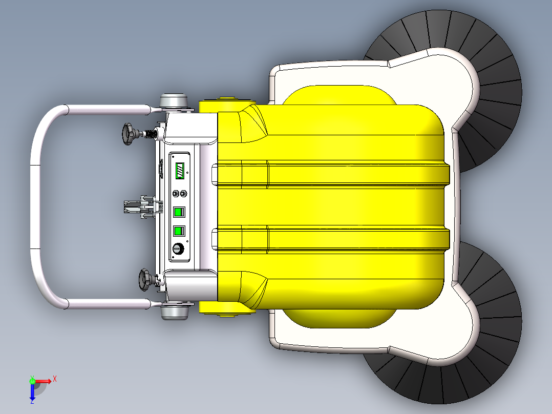 电动手推清扫车俯视图