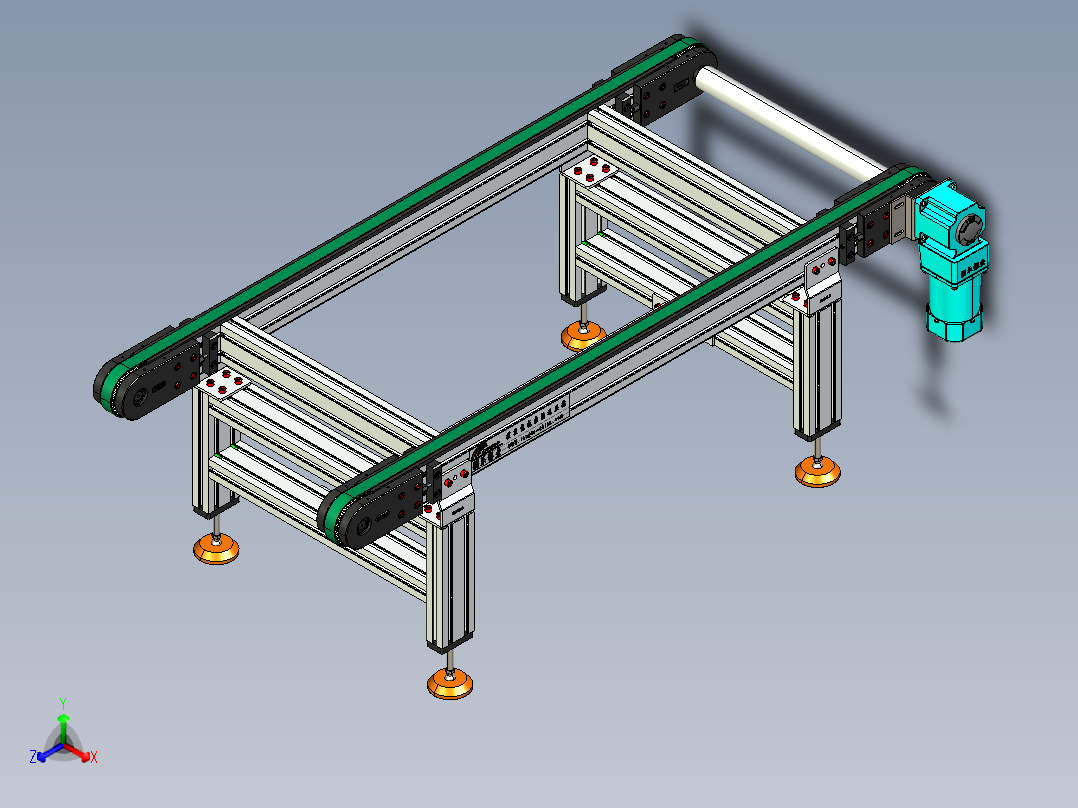 LE-XC4080-齿形同步线右直连驱动正等轴测图