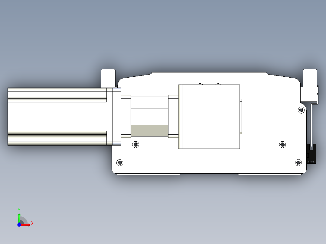 东锦同步带传动-直线滑台模组DH270B-C-L150-S100-BL-P750W-C3前视图