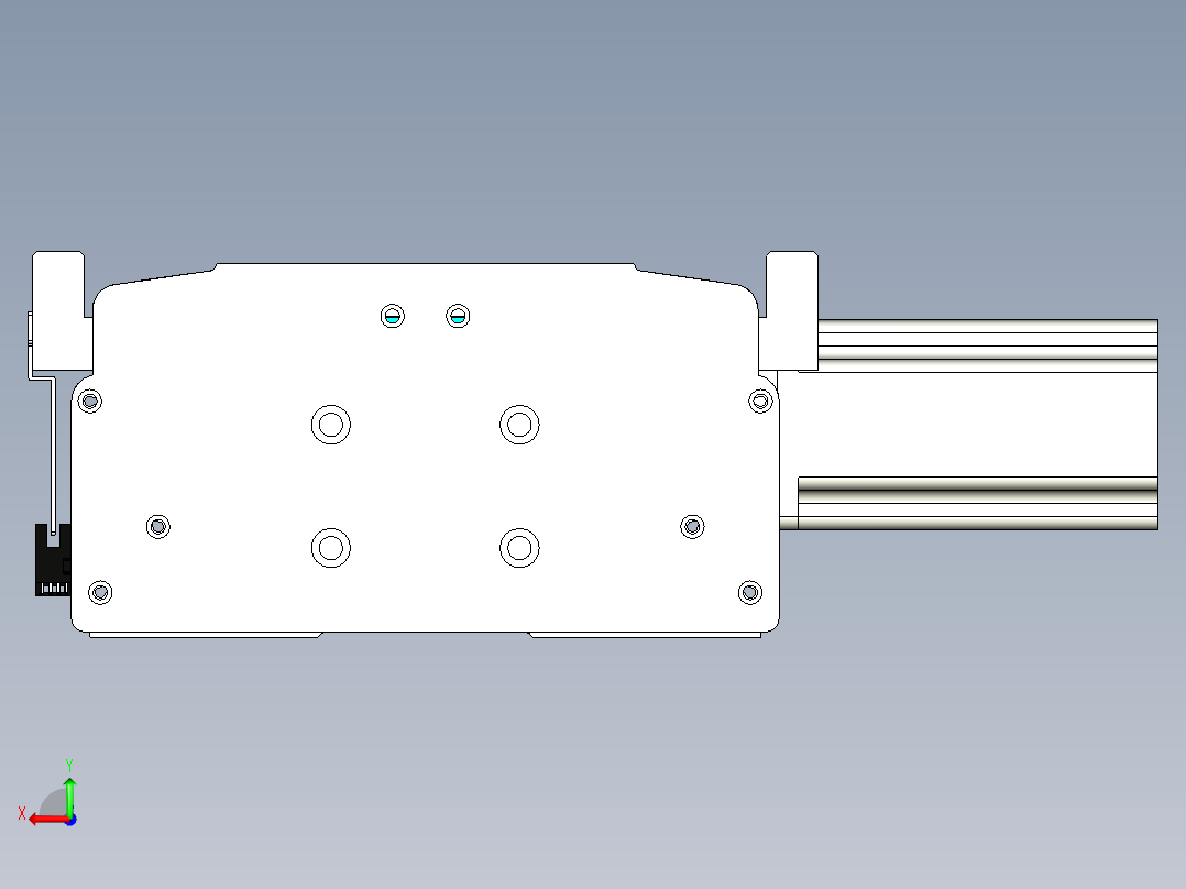 东锦同步带传动-直线滑台模组DH270B-C-L150-S100-BL-P750W-C3后视图