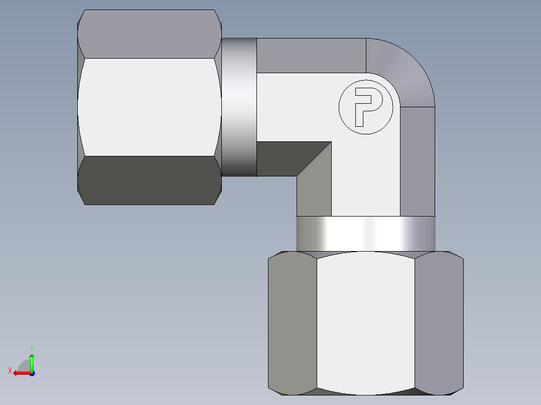 卡套式工业通用硬管接头EO_Union_elbow_W08ZL71后视图