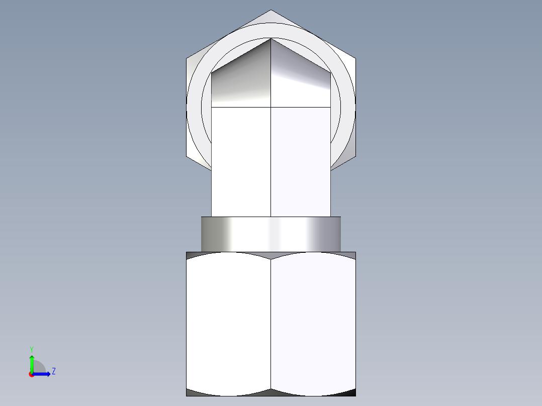 卡套式工业通用硬管接头EO_Union_elbow_W08ZL71左视图