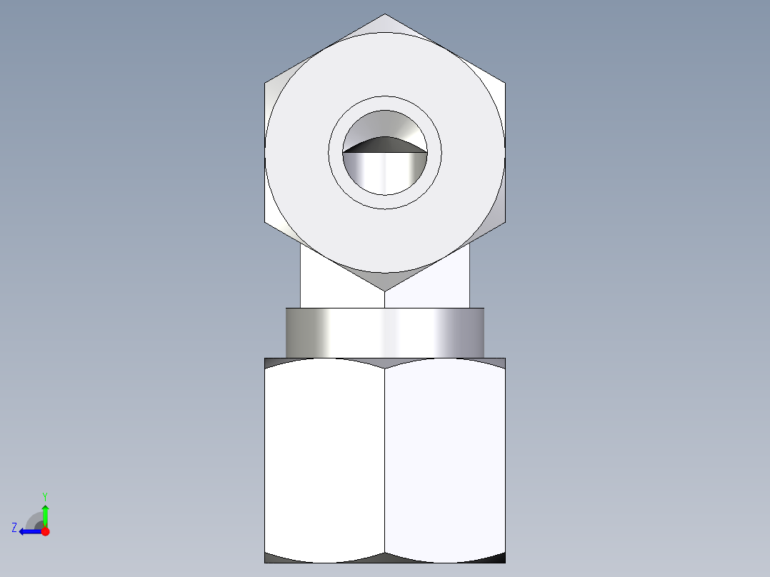 卡套式工业通用硬管接头EO_Union_elbow_W08ZL71右视图