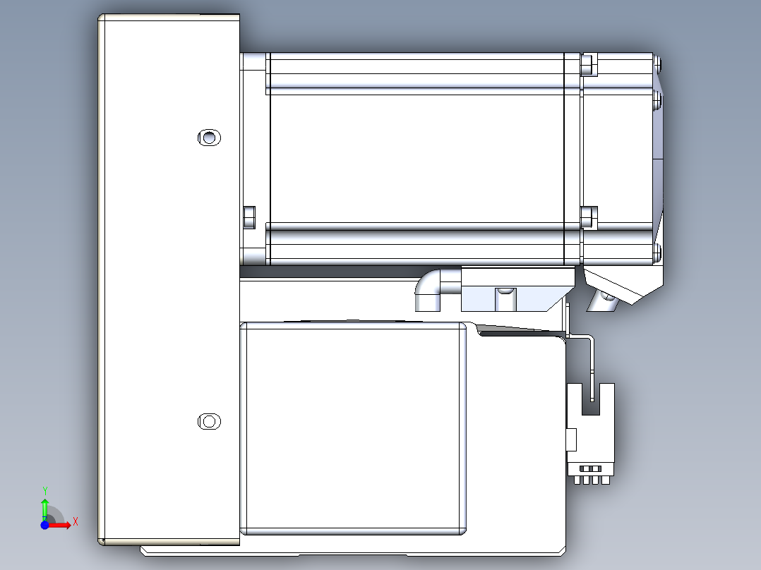 同步带全封闭直线模组TPA-HCB-120D-90-L1200-LU-C-P40-N3前视图