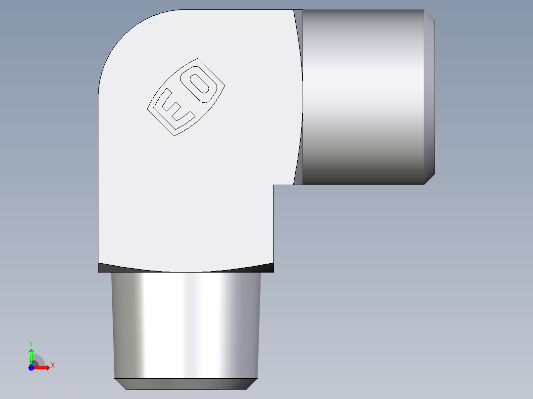 卡套式工业通用硬管接头EO_Male_stud_elbow_WE08LLRCFX前视图