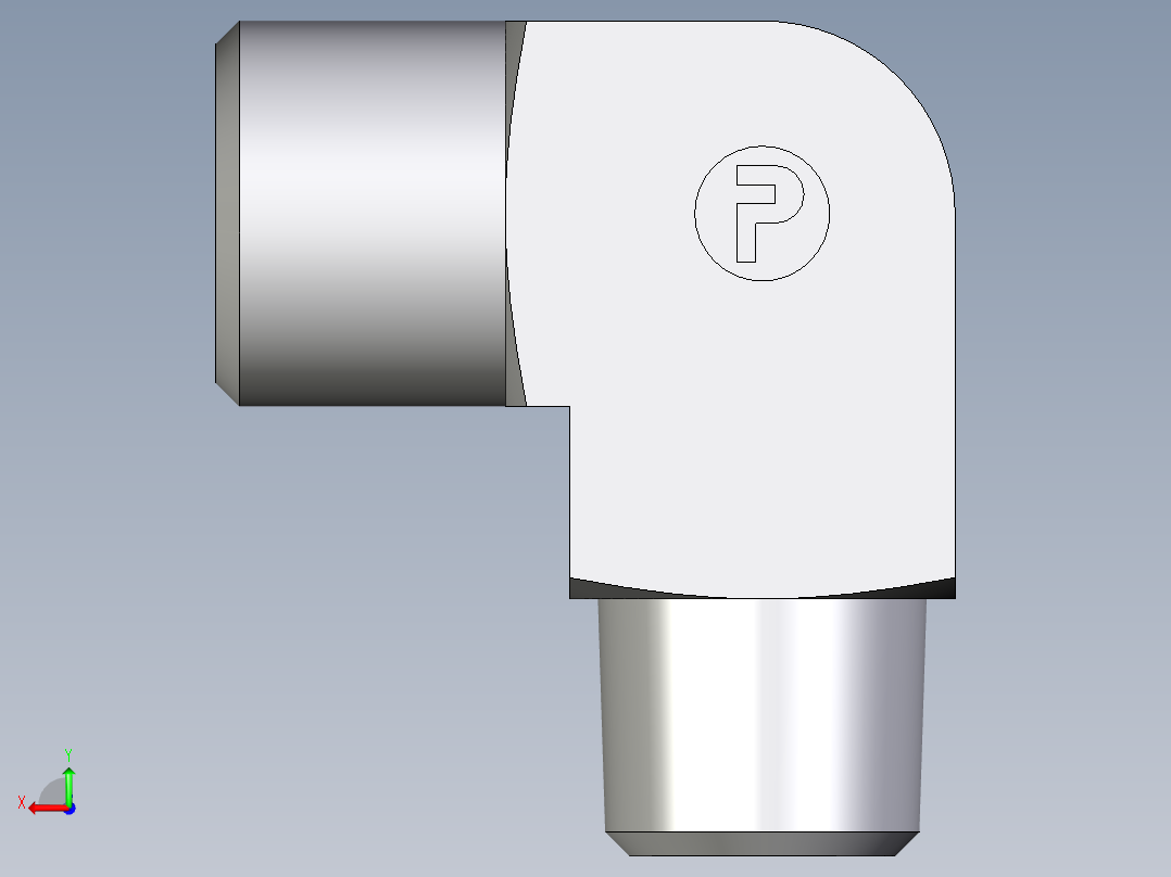 卡套式工业通用硬管接头EO_Male_stud_elbow_WE08LLRCFX后视图